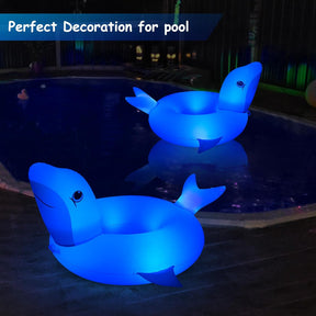Flotador inflable de piscina con luz | Delfín