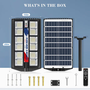 Faroles solares exteriores para calle| 3800W | Luz blanca 7000k /Luz Calida 3500k