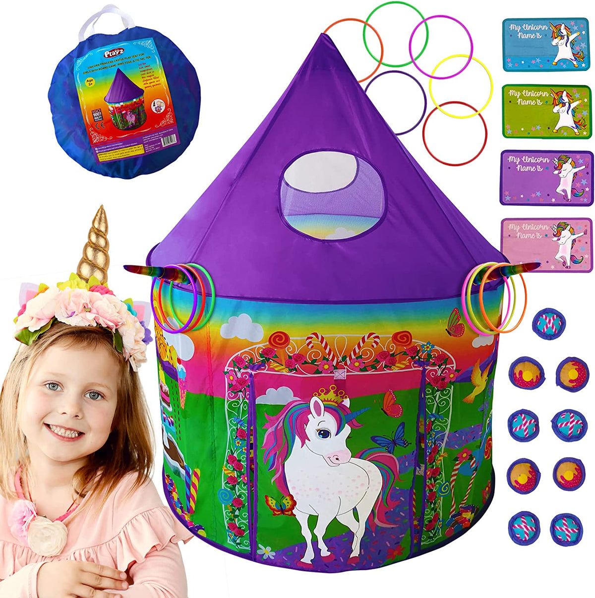 Tienda de Campaña con Juegos para niños Unicornio Playz