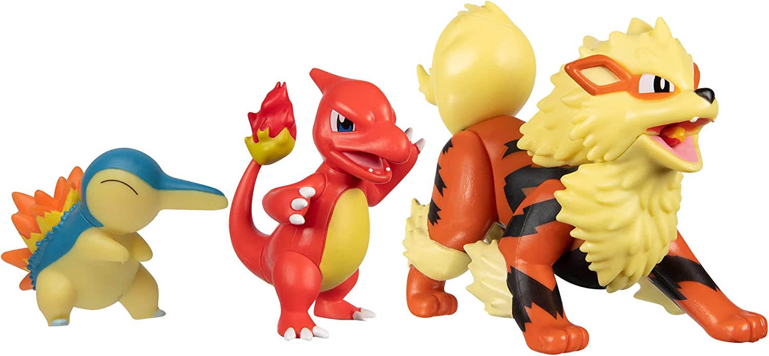 Figura de batalla 3 unidades de Cyndaquil, Charmeleon, Arcanine Pokemon