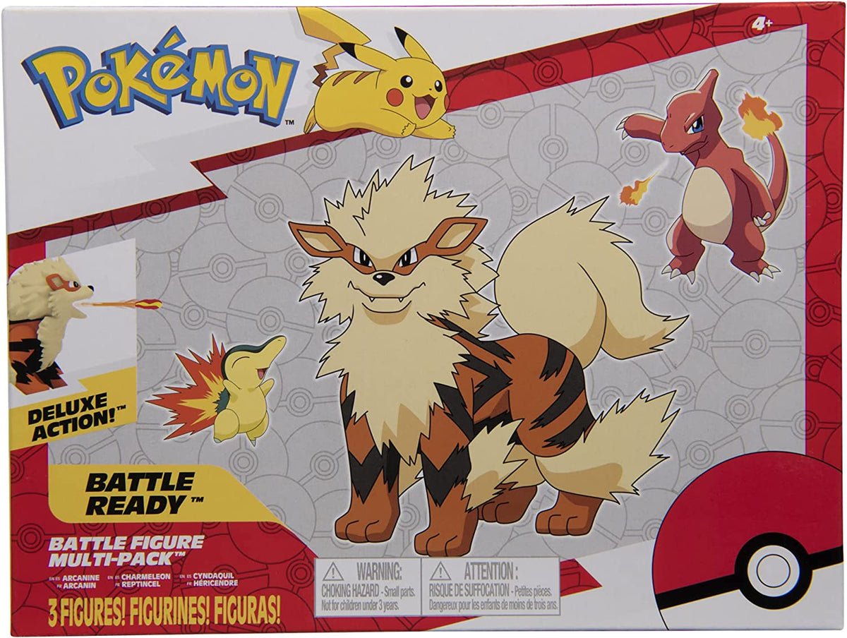 Figura de batalla 3 unidades de Cyndaquil, Charmeleon, Arcanine Pokemon