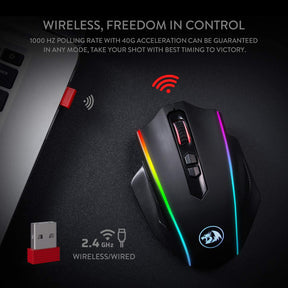 Mouse inalámbrico para juegos | 16000 DPI con sensor profesional | RGB